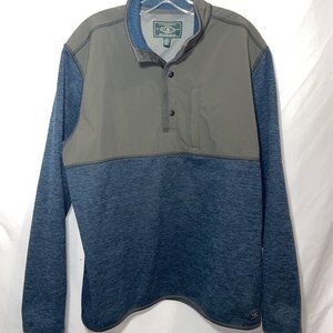 G.H. Bass & Co Men’s Pullover Jacket Snap Front XXL Navy Gray Front Pocket